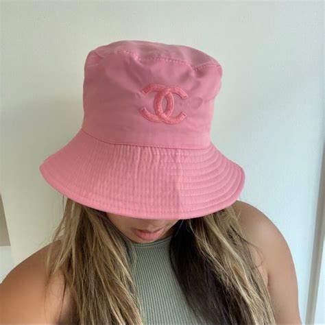 chanel pink bucket hat|chanel headwear.